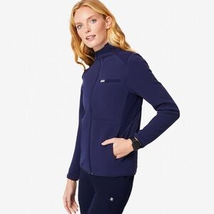 Figs Deep Blue Zip-Up Jacket (XS)